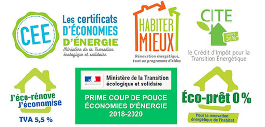 logos des aides à la rénovation énergétique