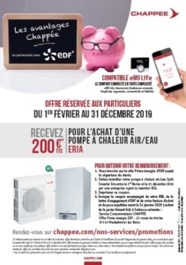 Exemple de coupon pour offre prime énergie Chappée et EDF