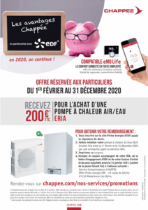 Exemple de coupon pour offre prime énergie Chappée et EDF