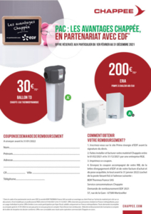 Exemple de coupon pour offre prime énergie Chappée et EDF