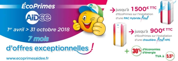 Visuel pour l'offre AIDEE, EcoPrimes coup de pouce chaudières